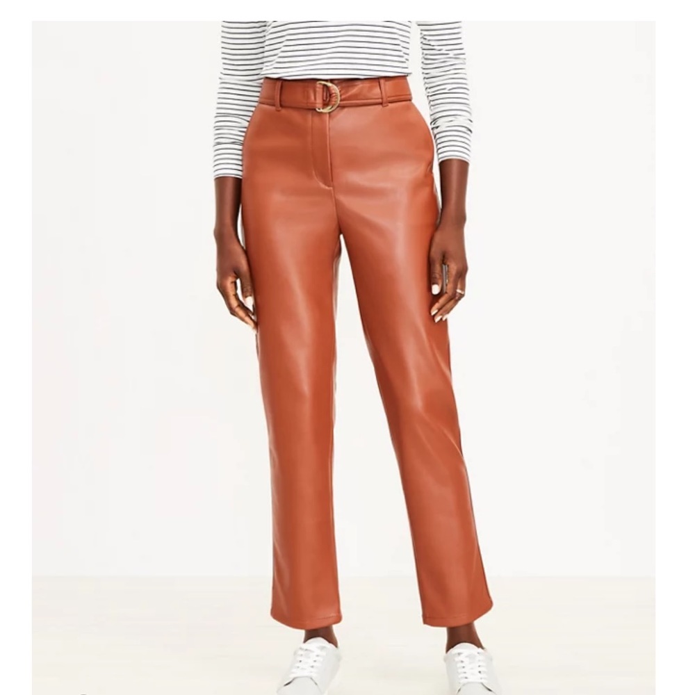 Faux Leather cropped ankle pants
